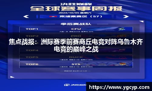 焦点战报：洲际赛季前赛商丘电竞对阵乌鲁木齐电竞的巅峰之战